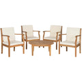 SAFAVIEH Outdoor Vergilia Ensemble de patio 5 pièces en bois d'acacia - 26L x 32P x 25H