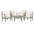 SAFAVIEH Outdoor Vergilia Ensemble de patio 5 pièces en bois d'acacia - 26L x 32P x 25H