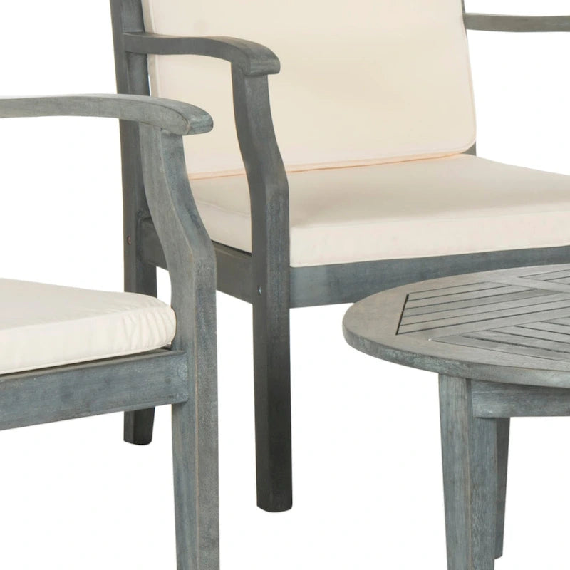 SAFAVIEH Outdoor Vergilia Ensemble de patio 5 pièces en bois d'acacia - 26L x 32P x 25H