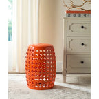 Tabouret de jardin décoratif en céramique blanche Idell de SAFAVIEH