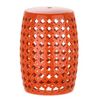 Tabouret de jardin décoratif en céramique blanche Idell de SAFAVIEH