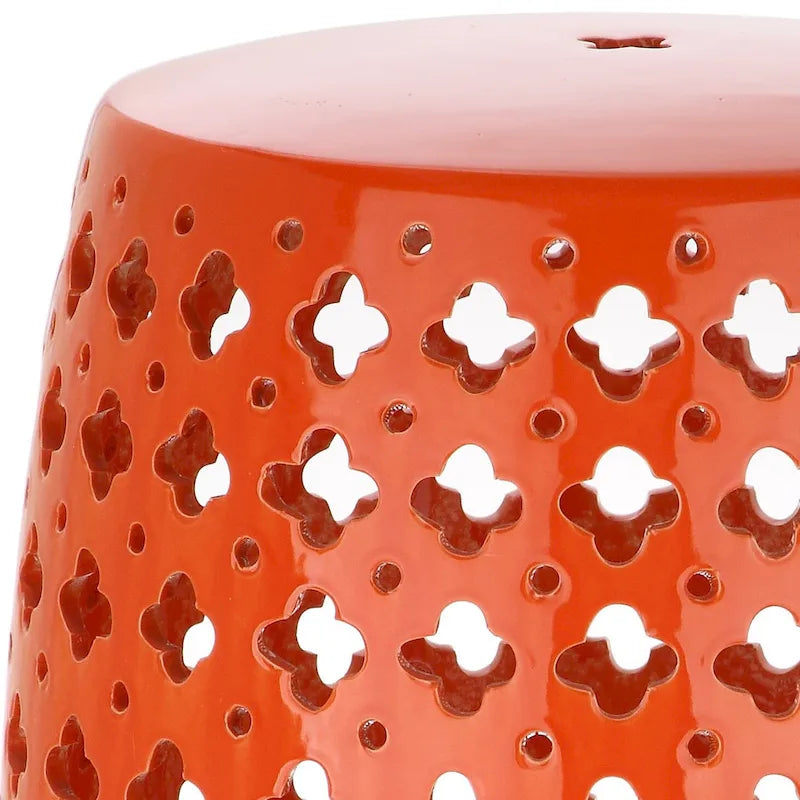 Tabouret de jardin décoratif en céramique blanche Idell de SAFAVIEH