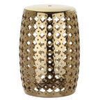 Tabouret de jardin décoratif en céramique blanche Idell de SAFAVIEH