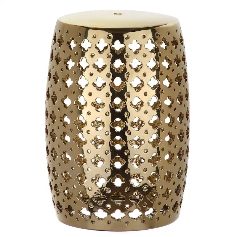 Tabouret de jardin décoratif en céramique blanche Idell de SAFAVIEH