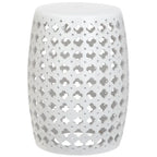 Tabouret de jardin décoratif en céramique blanche Idell de SAFAVIEH