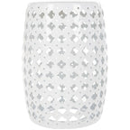 Tabouret de jardin décoratif en céramique blanche Idell de SAFAVIEH