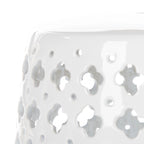 Tabouret de jardin décoratif en céramique blanche Idell de SAFAVIEH