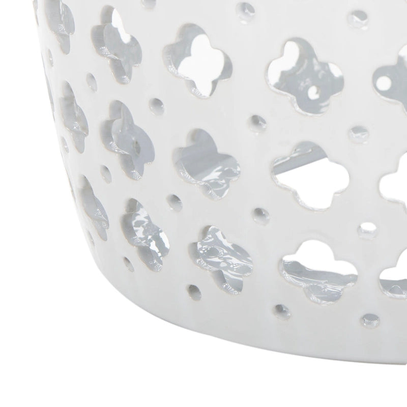 Tabouret de jardin décoratif en céramique blanche Idell de SAFAVIEH