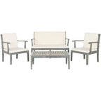 SAFAVIEH Maryam Salon de jardin 4 pièces en bois d'acacia - 48 L x 32 P x 25 H