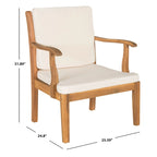 SAFAVIEH Maryam Salon de jardin 4 pièces en bois d'acacia - 48 L x 32 P x 25 H