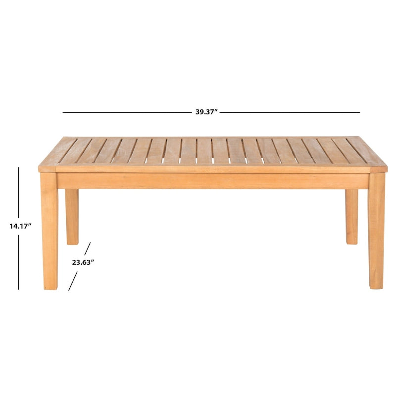 SAFAVIEH Maryam Salon de jardin 4 pièces en bois d'acacia - 48 L x 32 P x 25 H