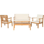 SAFAVIEH Maryam Salon de jardin 4 pièces en bois d'acacia - 48 L x 32 P x 25 H