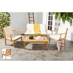 SAFAVIEH Bethli Mar Ensemble de patio 4 pièces en bois d'acacia - 48 larg. x 32 prof. x 25 haut.