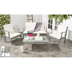 SAFAVIEH Bethli Mar Ensemble de patio 4 pièces en bois d'acacia - 48 larg. x 32 prof. x 25 haut.