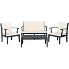 SAFAVIEH Bethli Mar Ensemble de patio 4 pièces en bois d'acacia - 48 larg. x 32 prof. x 25 haut.