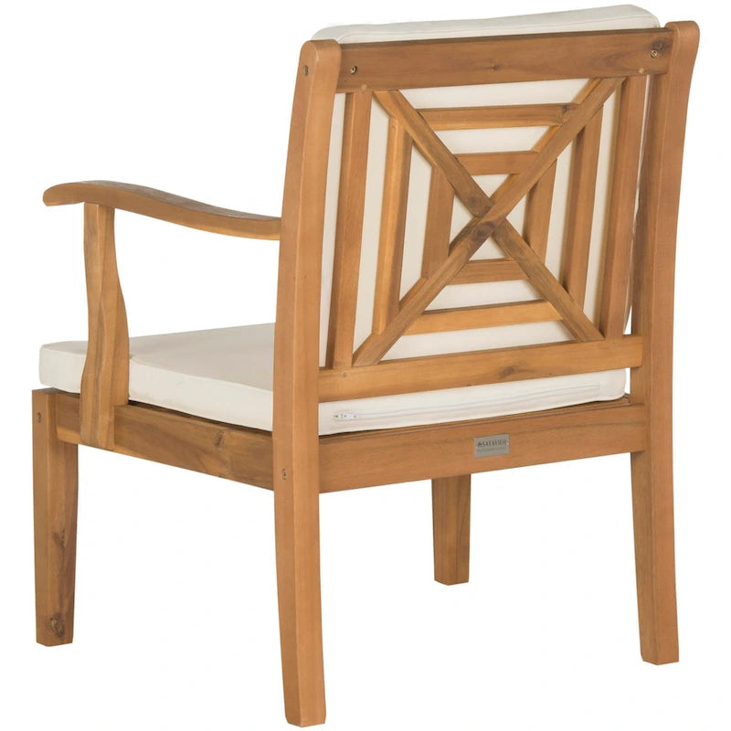 SAFAVIEH Bethli Mar Ensemble de patio 4 pièces en bois d'acacia - 48 larg. x 32 prof. x 25 haut.