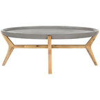 Table basse d'extérieur moderne en béton gris foncé Gunver de SAFAVIEH - 120 x 80 x 45 cm - 120Lx81Px46H