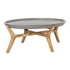 Table basse d'extérieur moderne en béton gris foncé Gunver de SAFAVIEH - 120 x 80 x 45 cm - 120Lx81Px46H