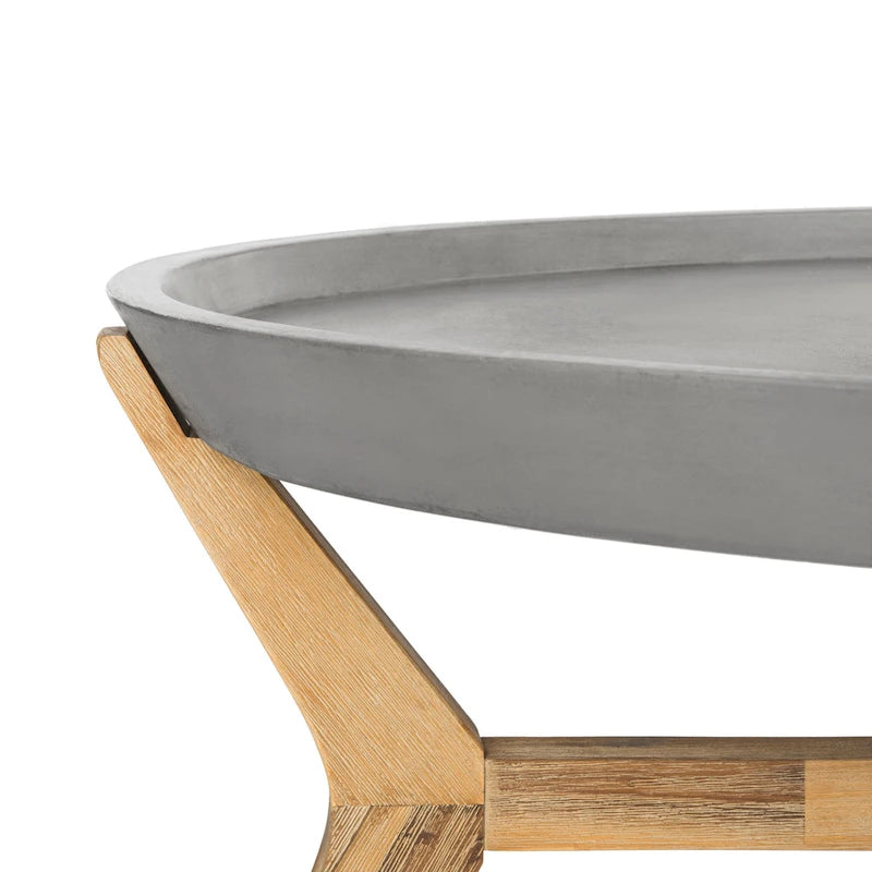 Table basse d'extérieur moderne en béton gris foncé Gunver de SAFAVIEH - 120 x 80 x 45 cm - 120Lx81Px46H
