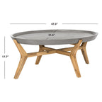 Table basse d'extérieur moderne en béton gris foncé Gunver de SAFAVIEH - 120 x 80 x 45 cm - 120Lx81Px46H