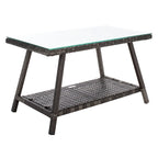 SAFAVIEH Ensemble de conversation de patio 4 pièces Zsolt en osier et acier d'extérieur - 42L x 31P x 21H