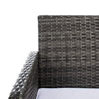 SAFAVIEH Ensemble de conversation de patio 4 pièces Zsolt en osier et acier d'extérieur - 42L x 31P x 21H