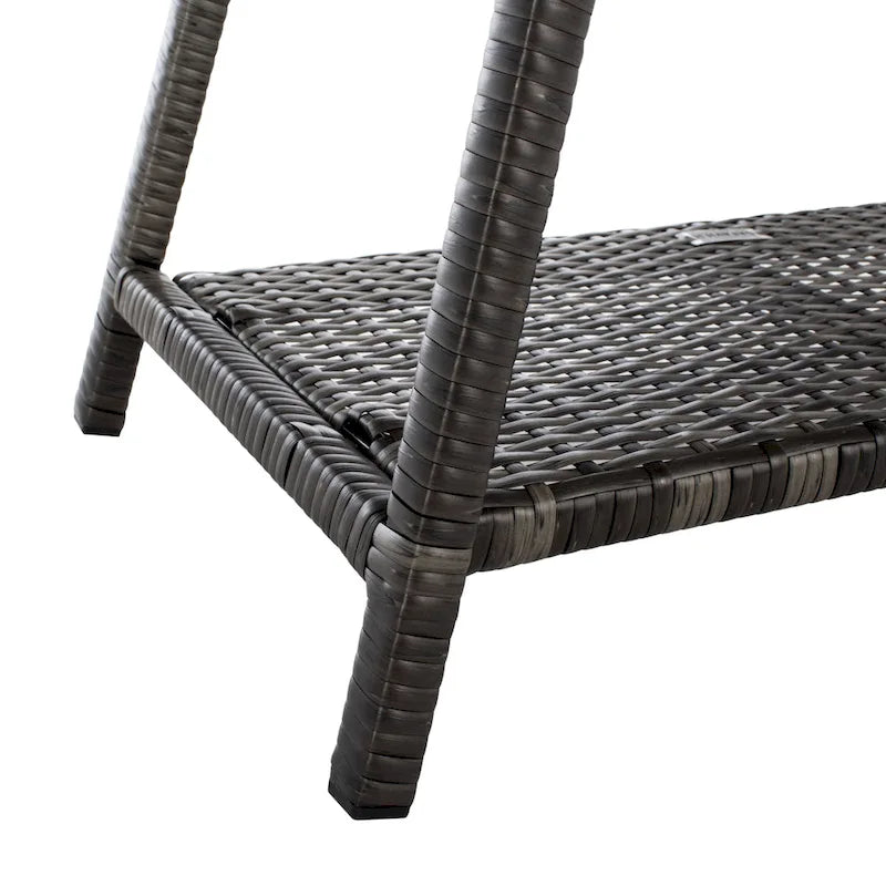 SAFAVIEH Ensemble de conversation de patio 4 pièces Zsolt en osier et acier d'extérieur - 42L x 31P x 21H