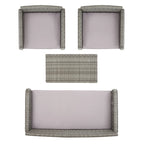 SAFAVIEH Ensemble de conversation de patio 4 pièces Zsolt en osier et acier d'extérieur - 42L x 31P x 21H