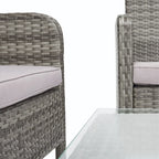 SAFAVIEH Ensemble de conversation de patio 4 pièces Zsolt en osier et acier d'extérieur - 42L x 31P x 21H