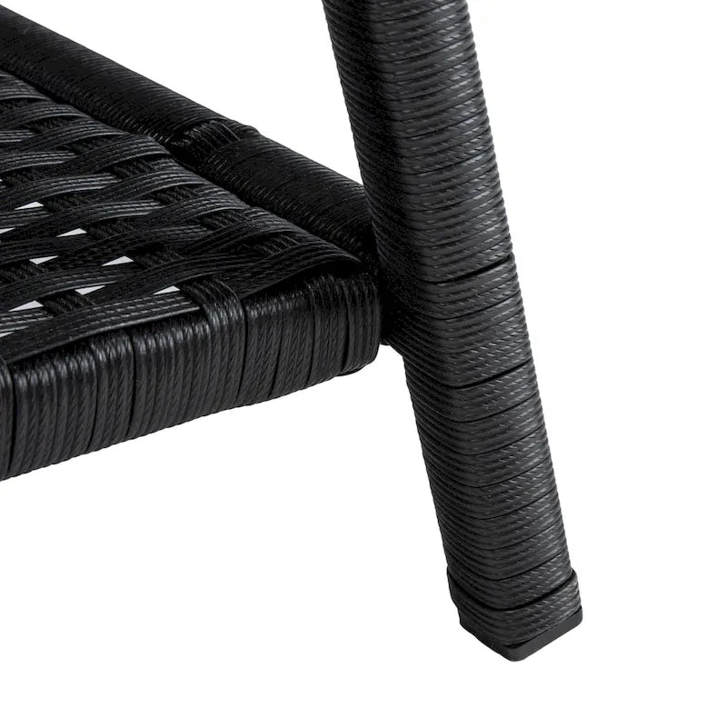 SAFAVIEH Ensemble de conversation de patio 4 pièces Zsolt en osier et acier d'extérieur - 42L x 31P x 21H