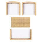 SAFAVIEH Ensemble de conversation de patio 4 pièces Zsolt en osier et acier d'extérieur - 42L x 31P x 21H
