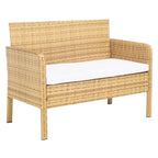 SAFAVIEH Ensemble de conversation de patio 4 pièces Zsolt en osier et acier d'extérieur - 42L x 31P x 21H