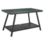 SAFAVIEH Ensemble de conversation de patio 4 pièces Zsolt en osier et acier d'extérieur - 42L x 31P x 21H