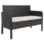 SAFAVIEH Ensemble de conversation de patio 4 pièces Zsolt en osier et acier d'extérieur - 42L x 31P x 21H