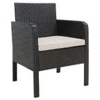 SAFAVIEH Ensemble de conversation de patio 4 pièces Zsolt en osier et acier d'extérieur - 42L x 31P x 21H
