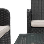 SAFAVIEH Ensemble de conversation de patio 4 pièces Zsolt en osier et acier d'extérieur - 42L x 31P x 21H