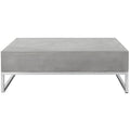 SAFAVIEH Dajana Table Basse Moderne d'Intérieur/Extérieur en Béton Gris Foncé - 34,3 x 34,3 x 11,4 - 34Lx34Px11H