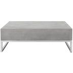 SAFAVIEH Dajana Table Basse Moderne d'Intérieur/Extérieur en Béton Gris Foncé - 34,3 x 34,3 x 11,4 - 34Lx34Px11H