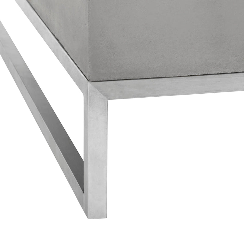 SAFAVIEH Dajana Table Basse Moderne d'Intérieur/Extérieur en Béton Gris Foncé - 34,3 x 34,3 x 11,4 - 34Lx34Px11H