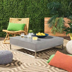 SAFAVIEH Dajana Table Basse Moderne d'Intérieur/Extérieur en Béton Gris Foncé - 34,3 x 34,3 x 11,4 - 34Lx34Px11H