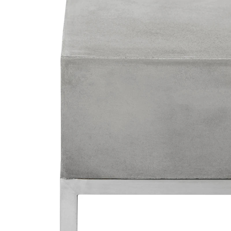 SAFAVIEH Dajana Table Basse Moderne d'Intérieur/Extérieur en Béton Gris Foncé - 34,3 x 34,3 x 11,4 - 34Lx34Px11H