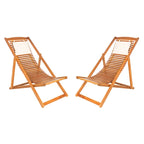 SAFAVIEH Chaise de relaxation d'extérieur Makena avec coussin (lot de 2) - 24L x 39P x 38H