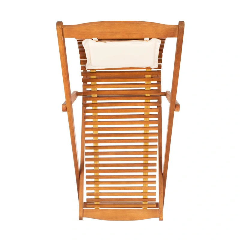 SAFAVIEH Chaise de relaxation d'extérieur Makena avec coussin (lot de 2) - 24L x 39P x 38H