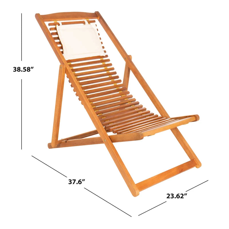 SAFAVIEH Chaise de relaxation d'extérieur Makena avec coussin (lot de 2) - 24L x 39P x 38H