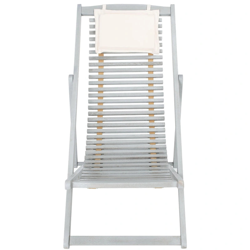 SAFAVIEH Chaise de relaxation d'extérieur Makena avec coussin (lot de 2) - 24L x 39P x 38H