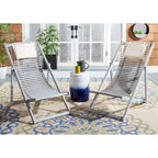 SAFAVIEH Chaise de relaxation d'extérieur Makena avec coussin (lot de 2) - 24L x 39P x 38H