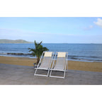 SAFAVIEH Chaise de relaxation d'extérieur Makena avec coussin (lot de 2) - 24L x 39P x 38H