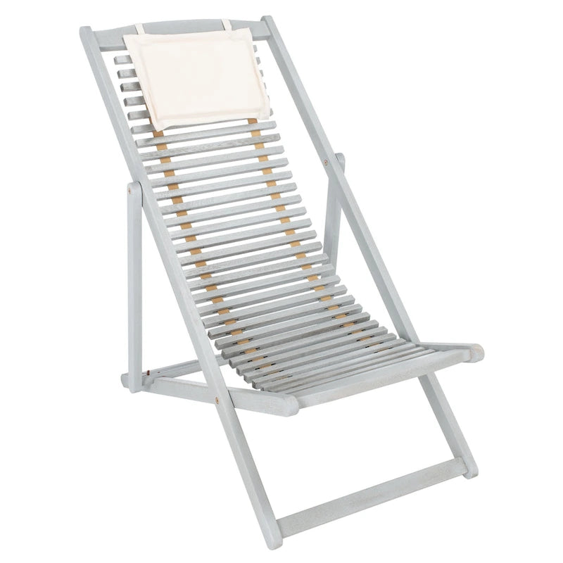 SAFAVIEH Chaise de relaxation d'extérieur Makena avec coussin (lot de 2) - 24L x 39P x 38H