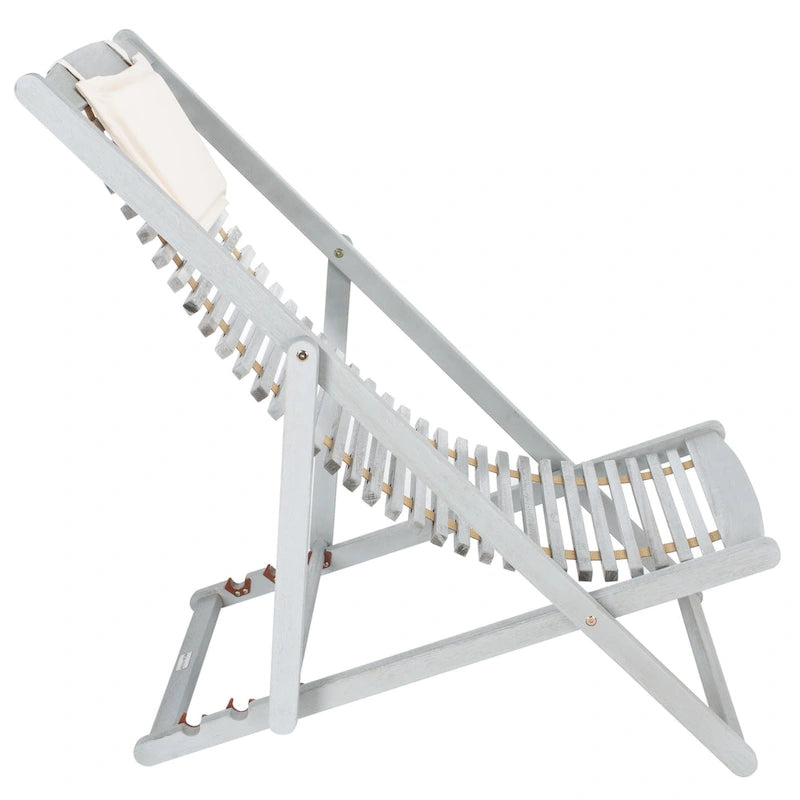 SAFAVIEH Chaise de relaxation d'extérieur Makena avec coussin (lot de 2) - 24L x 39P x 38H