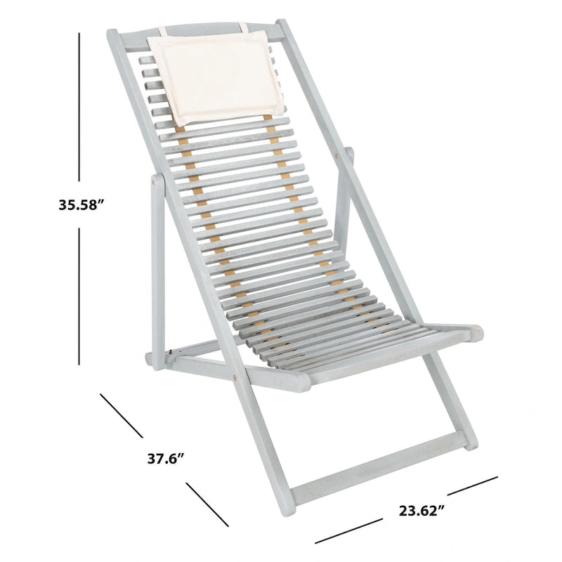 SAFAVIEH Chaise de relaxation d'extérieur Makena avec coussin (lot de 2) - 24L x 39P x 38H